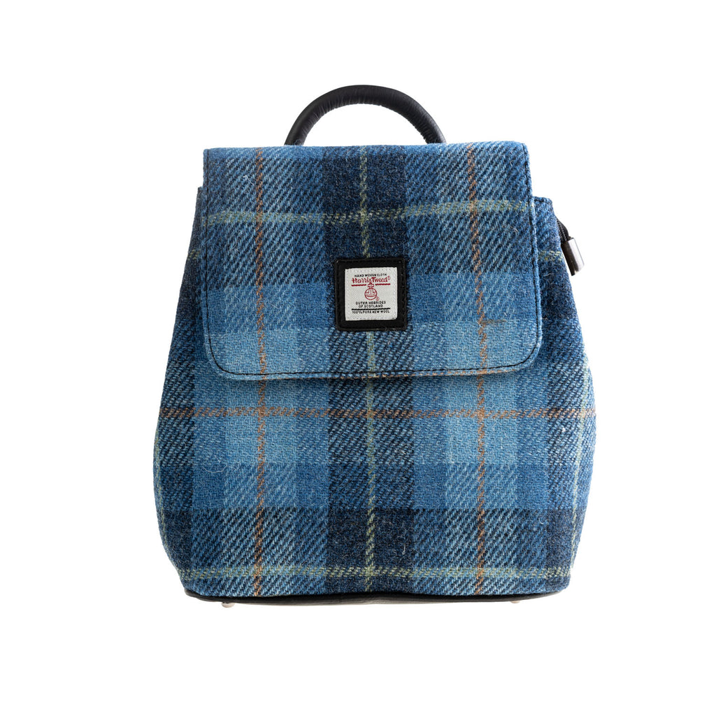 Ht Leather Flapover Backpack Blue Check / Black