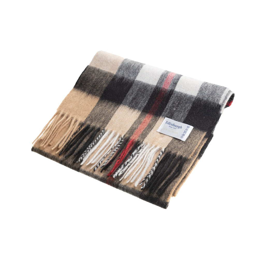 Edinburgh 100% Lambswool Scarf  Exploded Thomson Camel