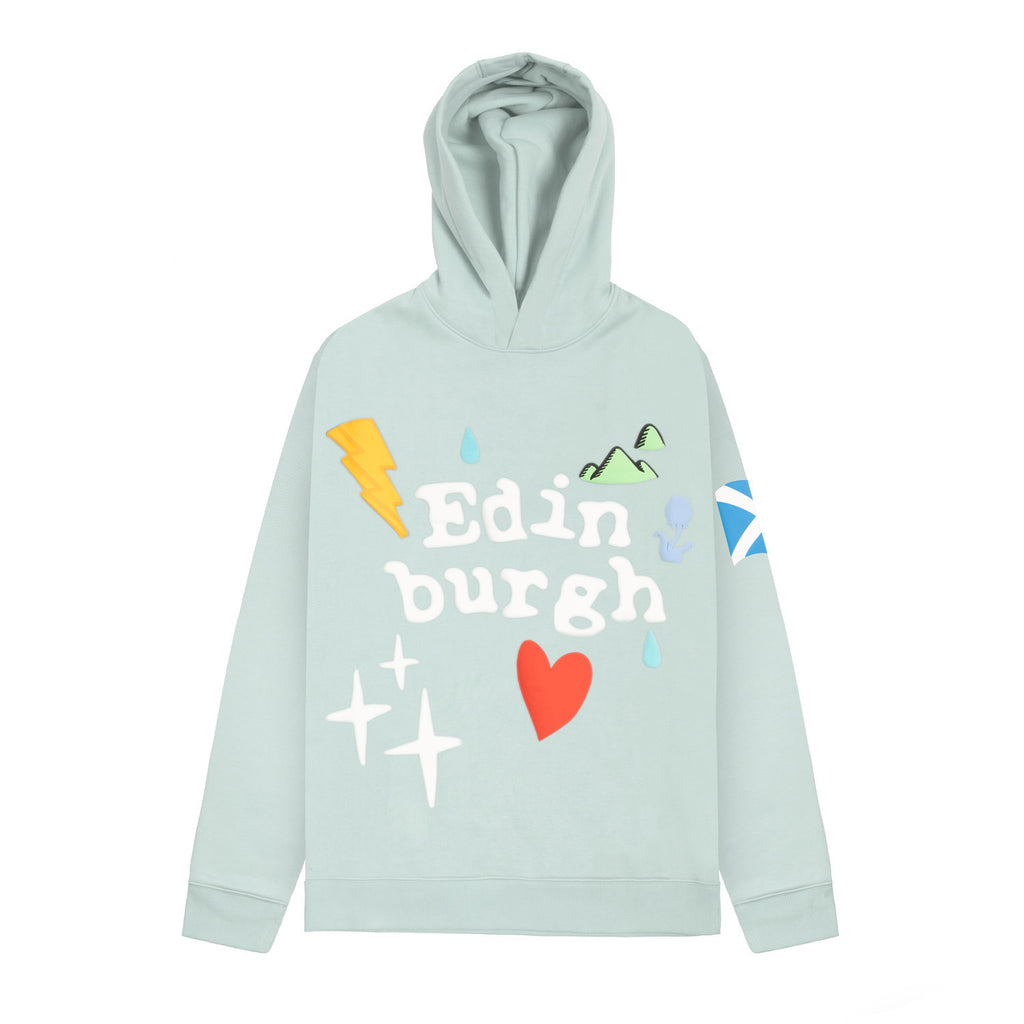 Adults Edin 3D Puff Printed Hooded Top Teal