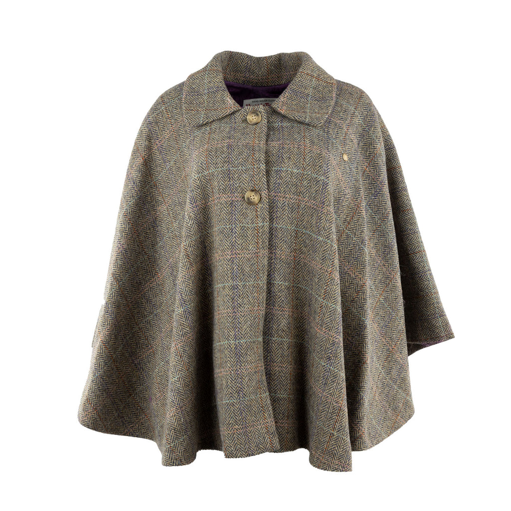 Ladies Vivienne Harris Tweed Poncho Natural Check