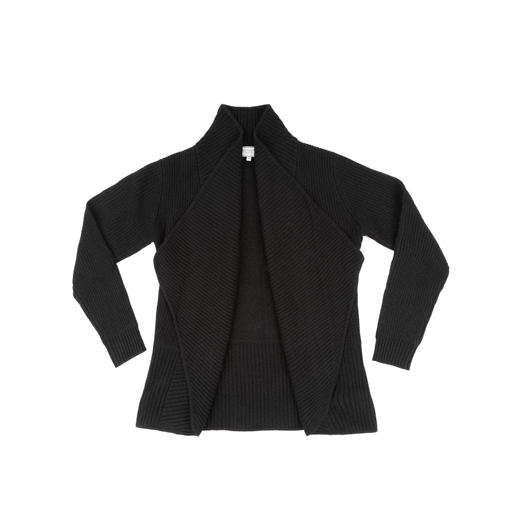 100% Cashmere Ladies Textured Jacket Black