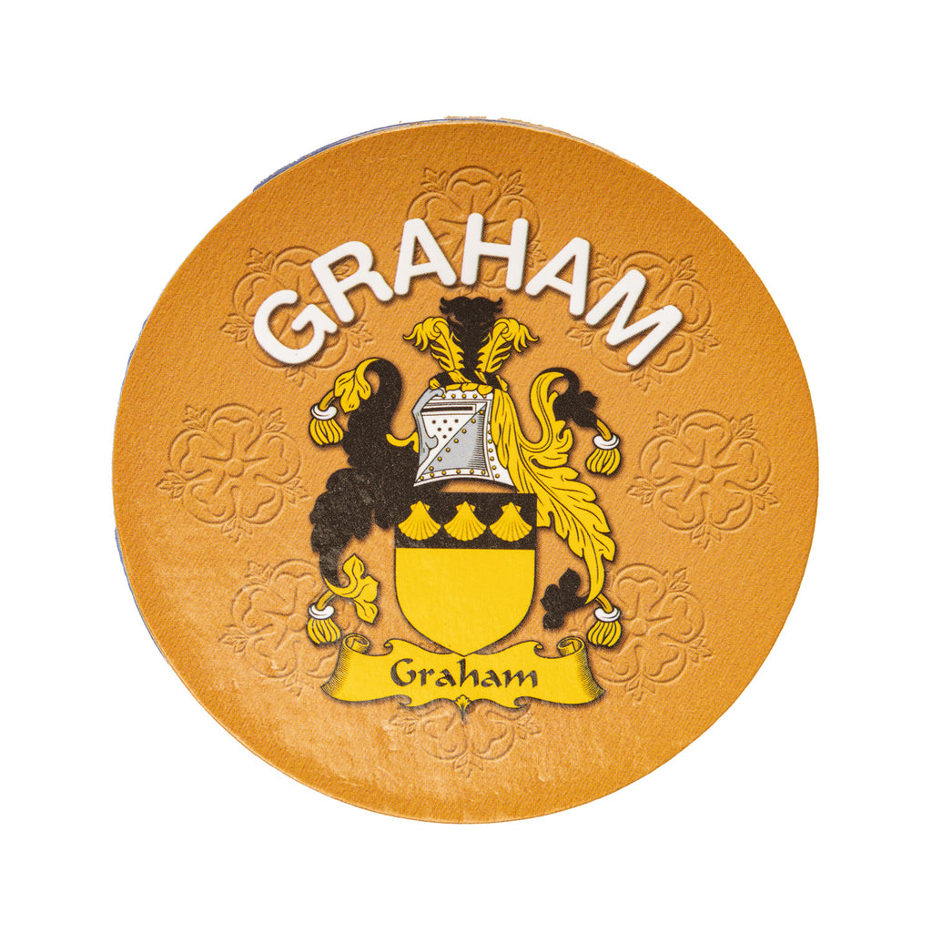 Clan/Family Name Round Cork Coaster Graham E