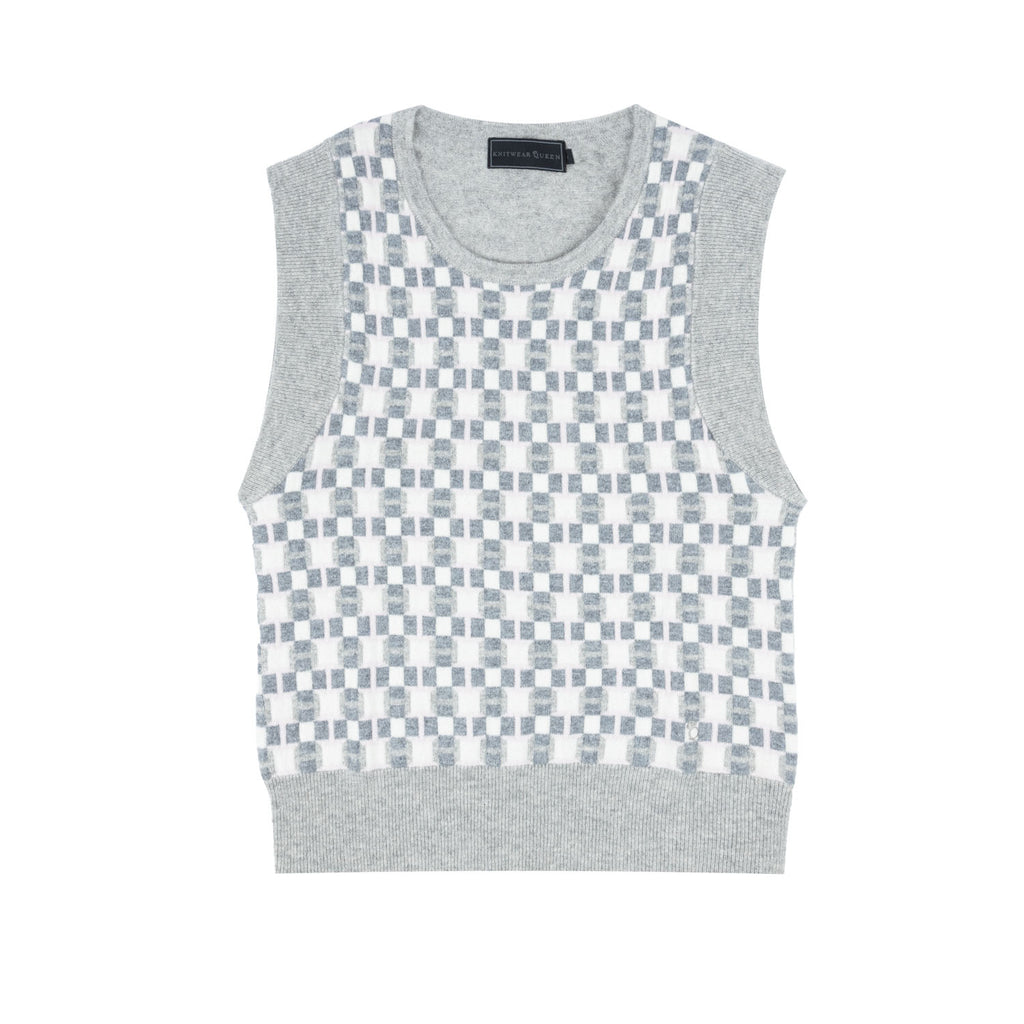 100% Cashmere Pattern Tank Nurture Mix