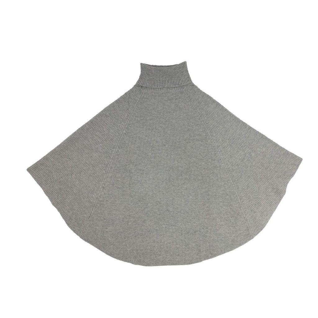 100% Cashmere Polo Poncho Silver Clay