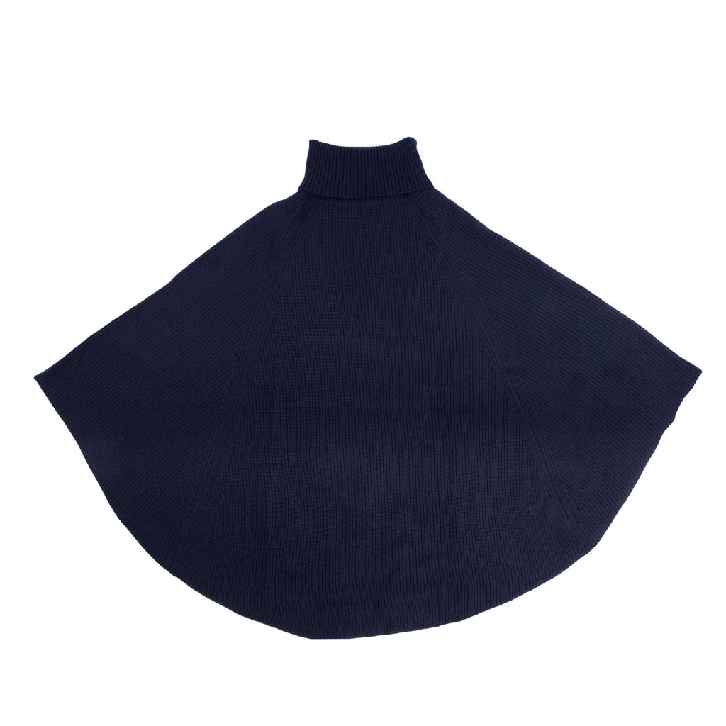 100% Cashmere Polo Poncho Navy