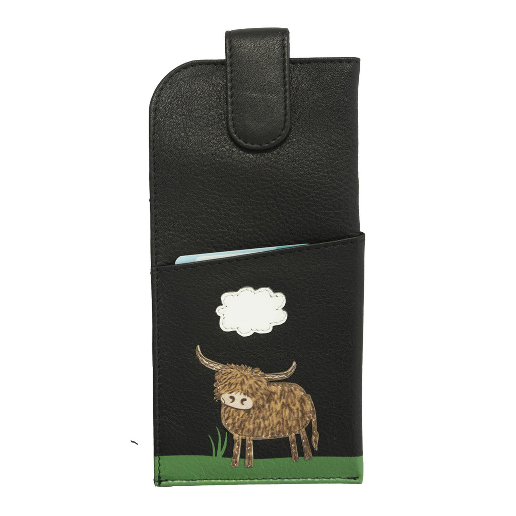 Bella Highland Cow Glasses Case Black