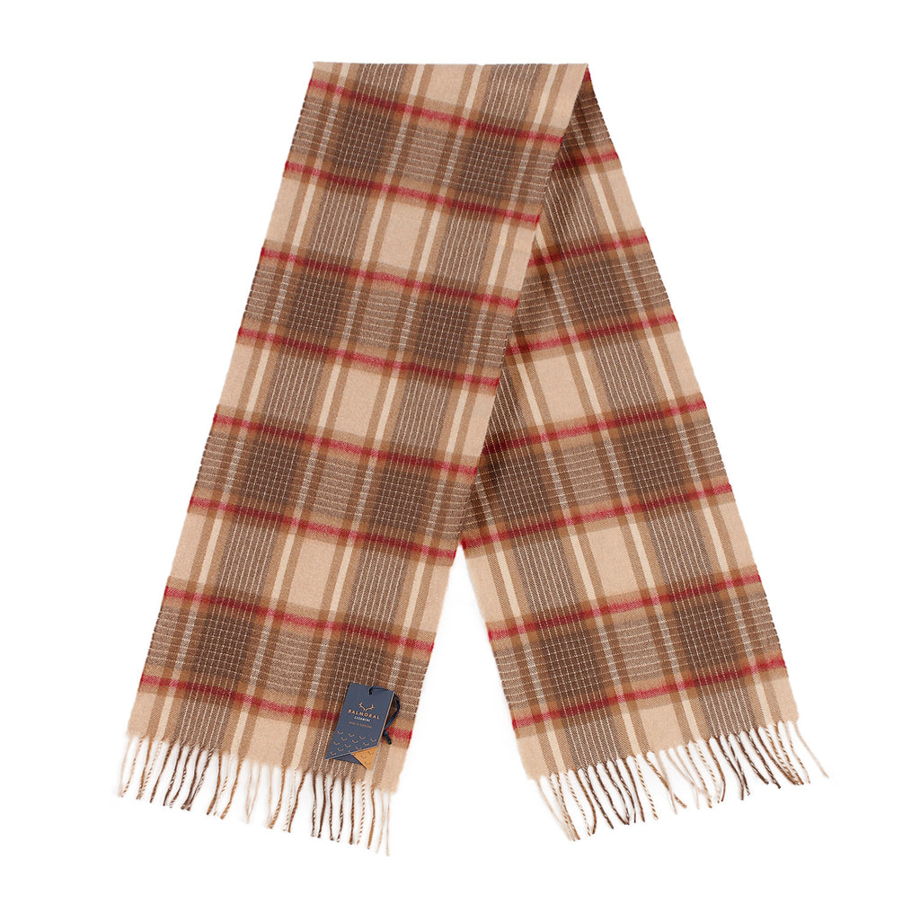 100% Cashmere Woven Scarf Dalton Natural Brown