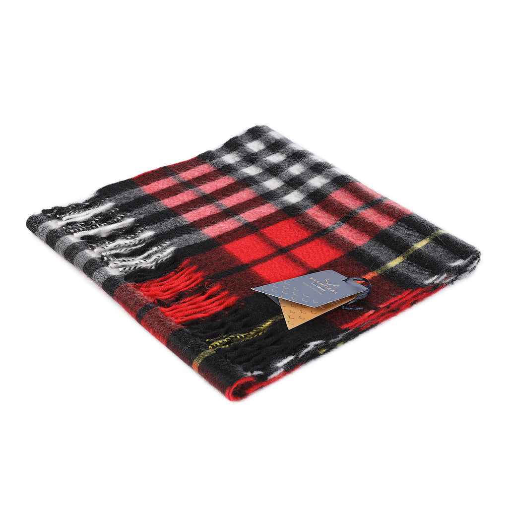 100% Cashmere Woven Scarf Dalton Red/Check