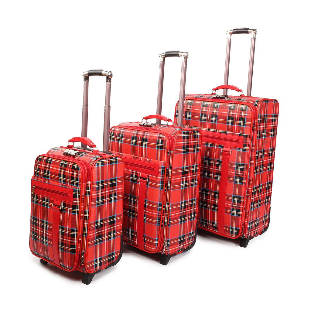 Tartan luggage store for sale