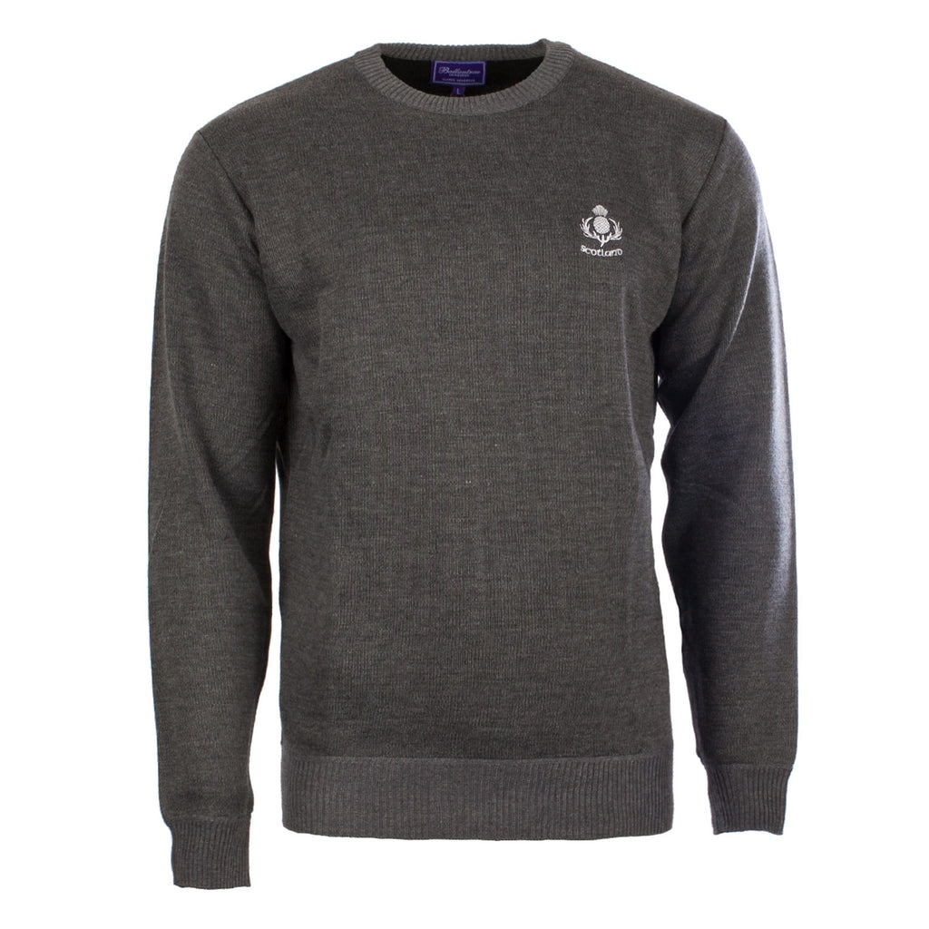 Men's Ballantrae Thistle Jumper  Charcoal Marl