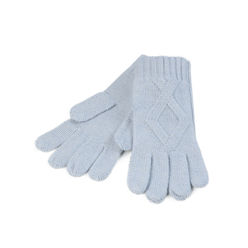 Ladies Racking Rib Detail Glove Baby Blue