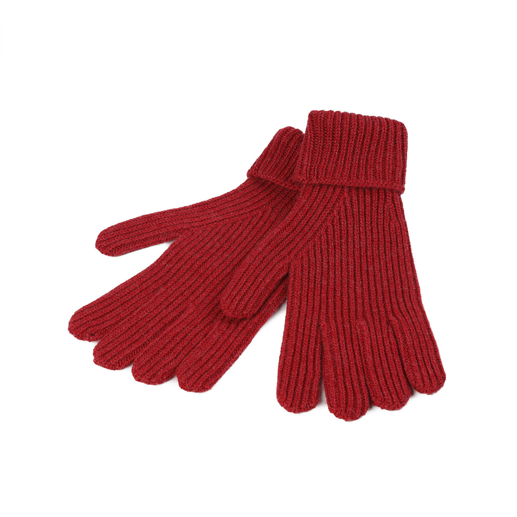 100% Cashmere Gents Rib Glove Brick