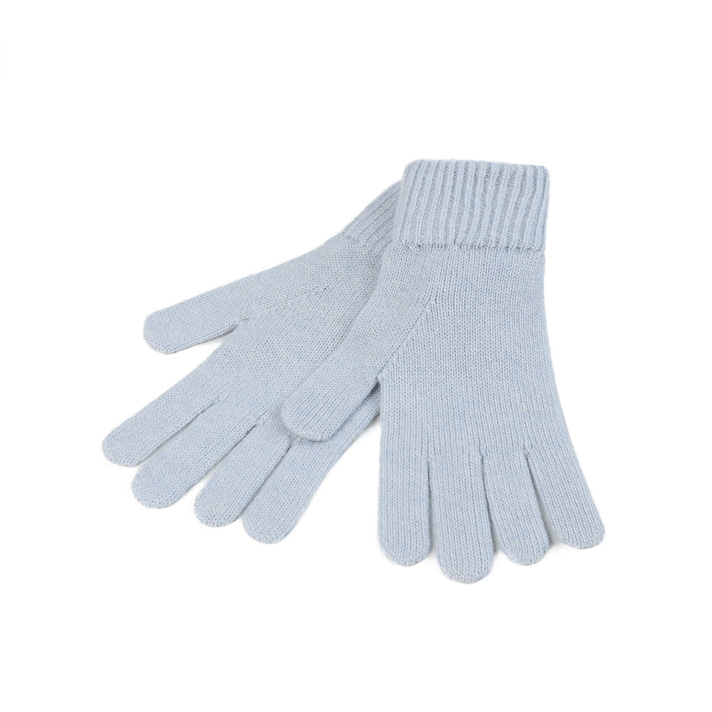 100% Cashmere Plain Ladies Glove Baby Blue