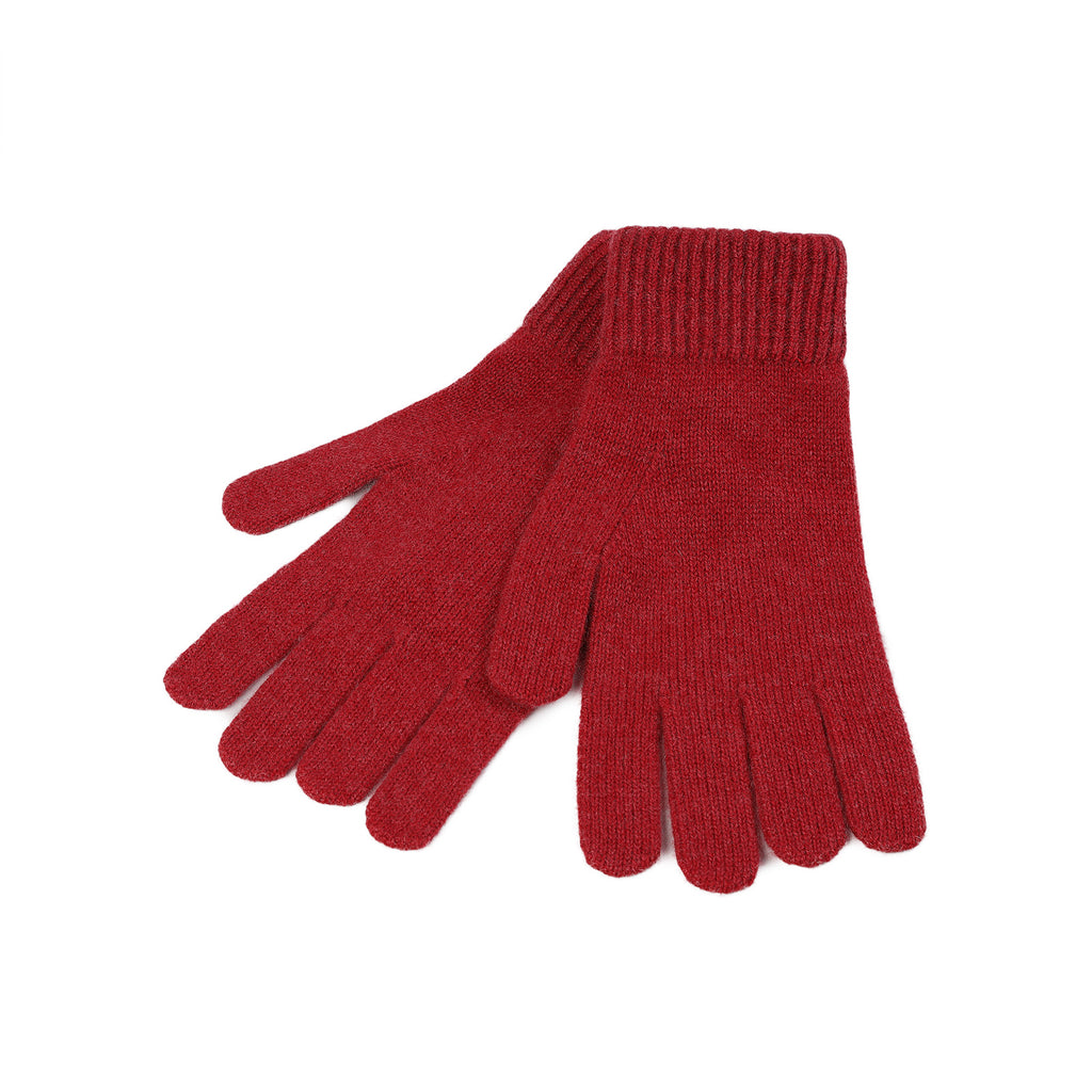 100% Cashmere Plain Glove Gents Brick