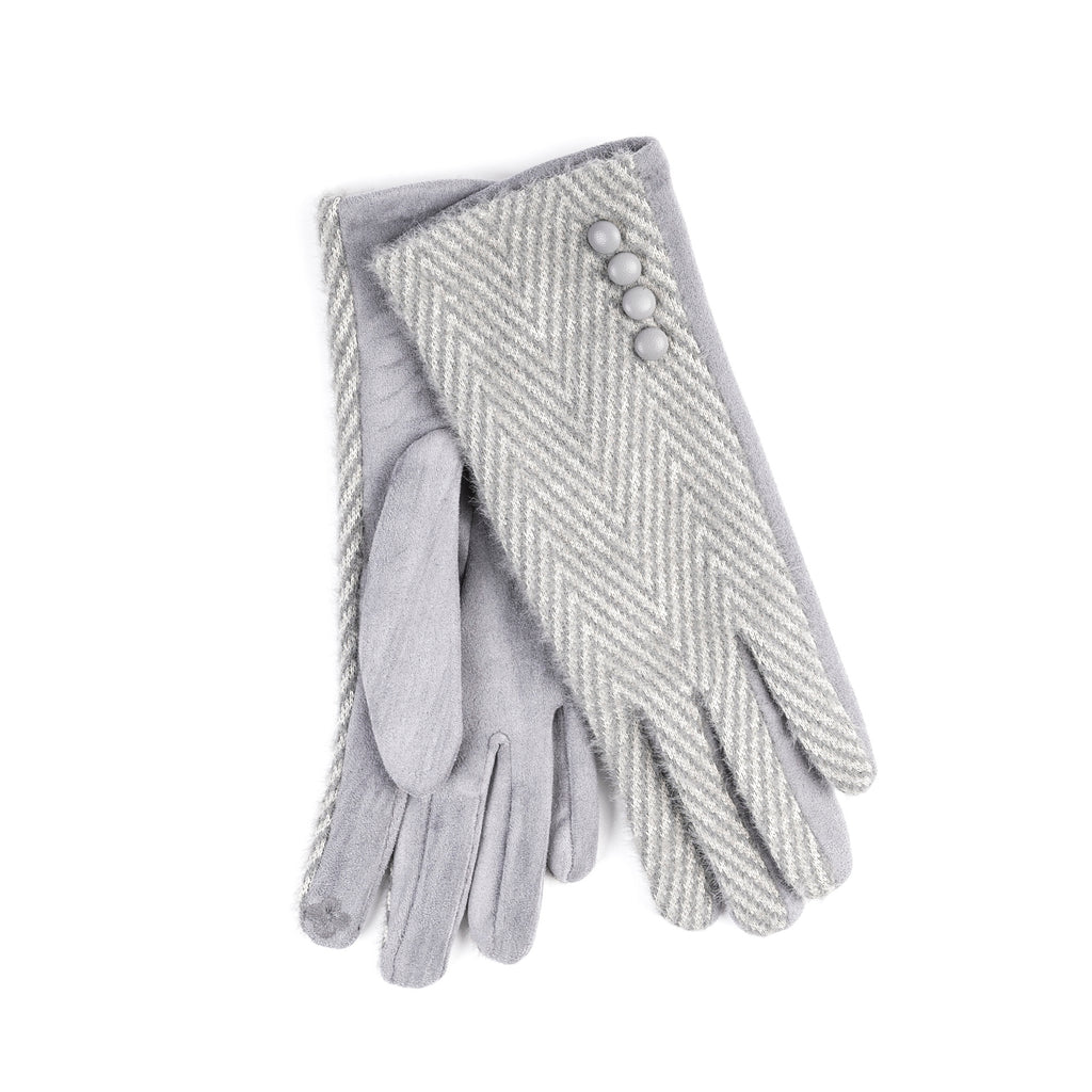 Super Soft Herringbone Button Glove