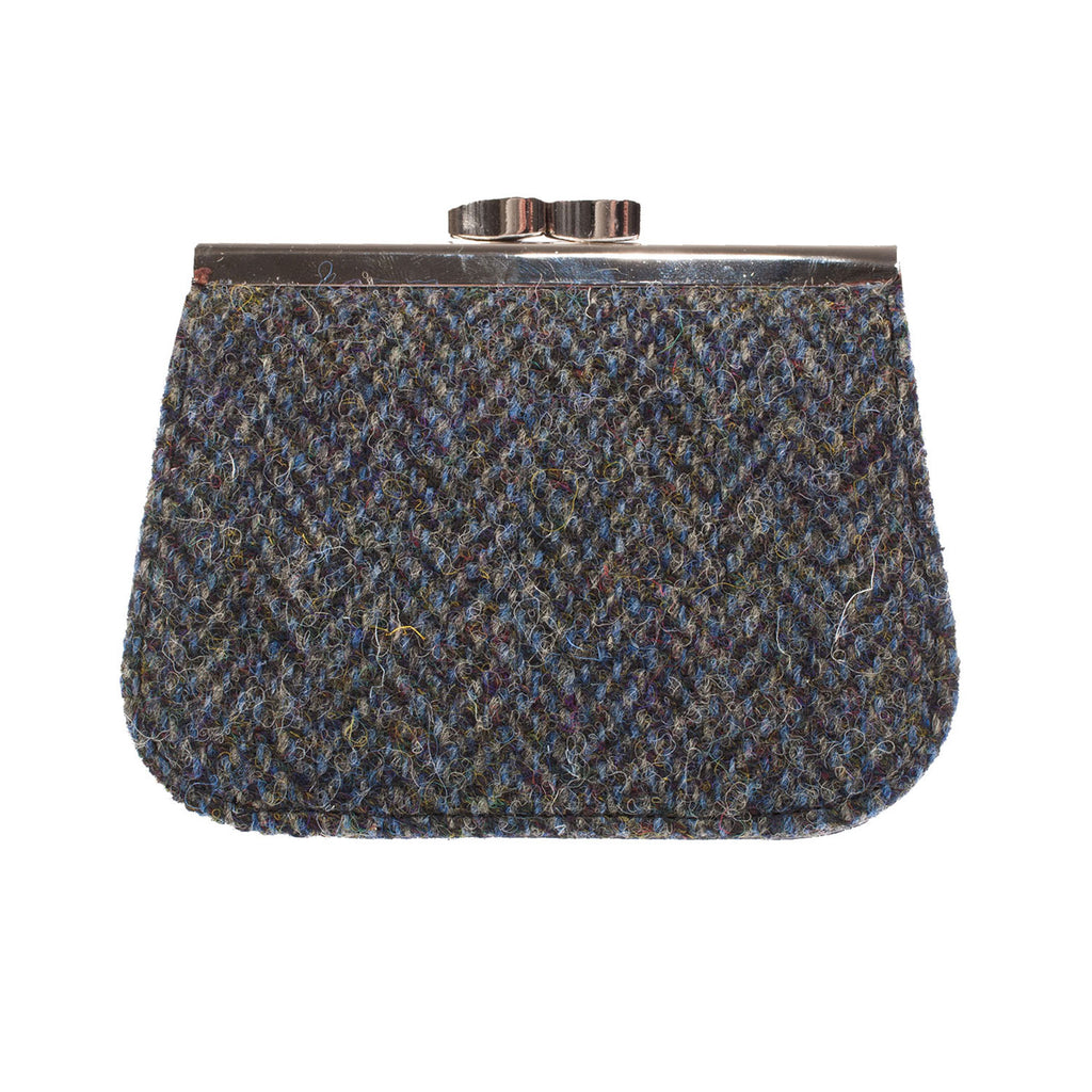 Harris Tweed Small Clasp Purse - Charcoal Herringbone