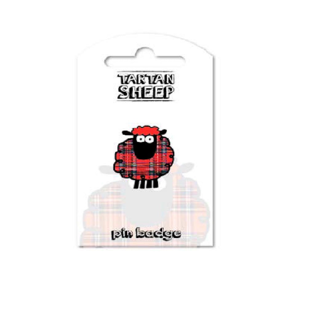 Tartan Sheep Pin Badge